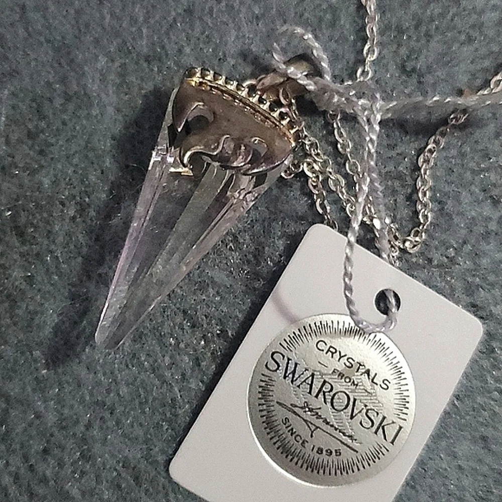Swarovski Crystal Flame Pendant Sterling Silver 18 Inch - Picture 7 of 11